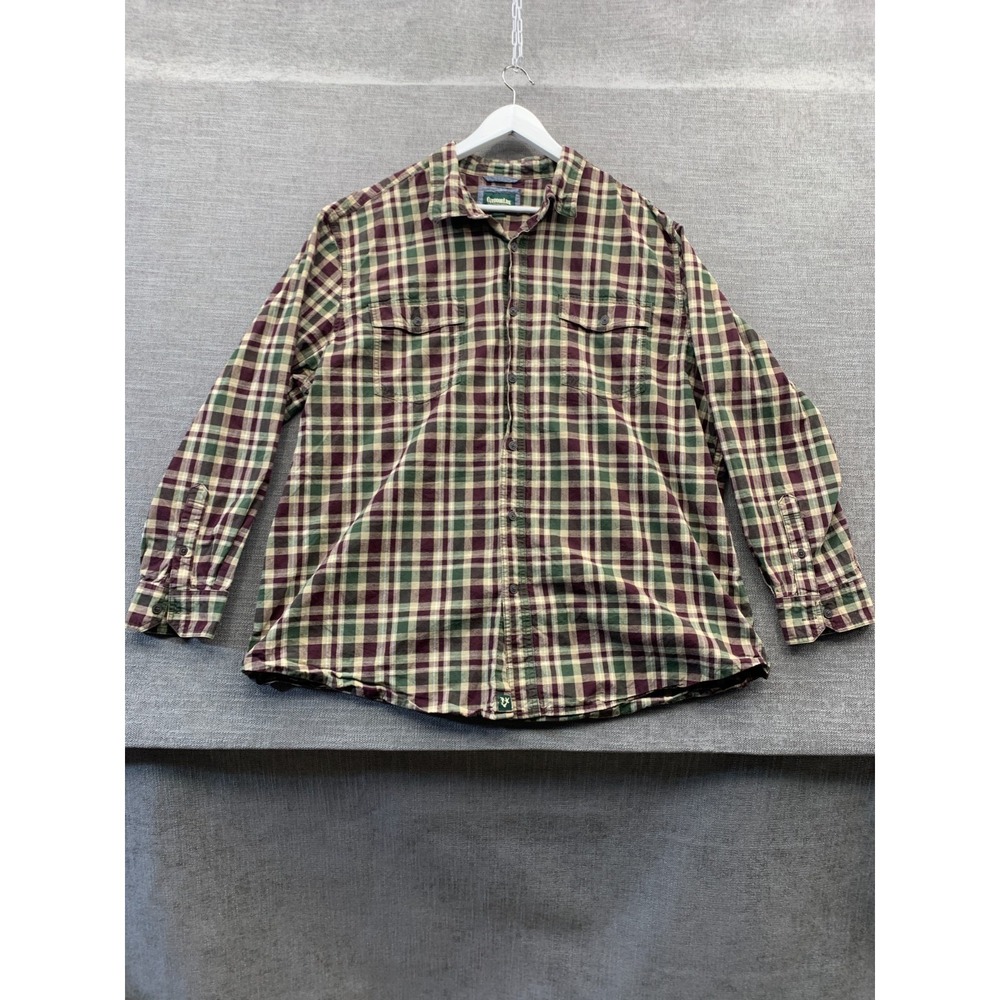 Outdoor Life Flannel Shirt Mens 2XL Multicolor Plaid Cotton Button Up Camping